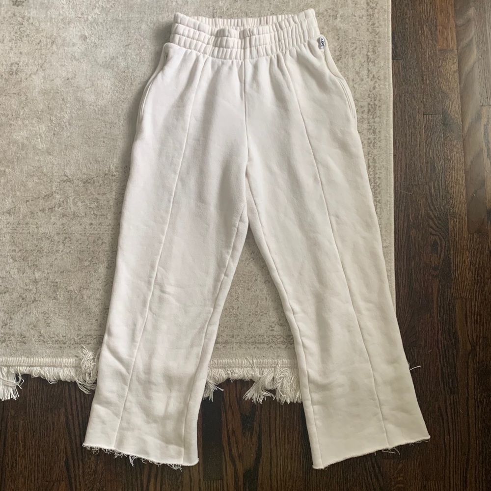 Good American, High Waist Raw Hem Sweatpants, 2